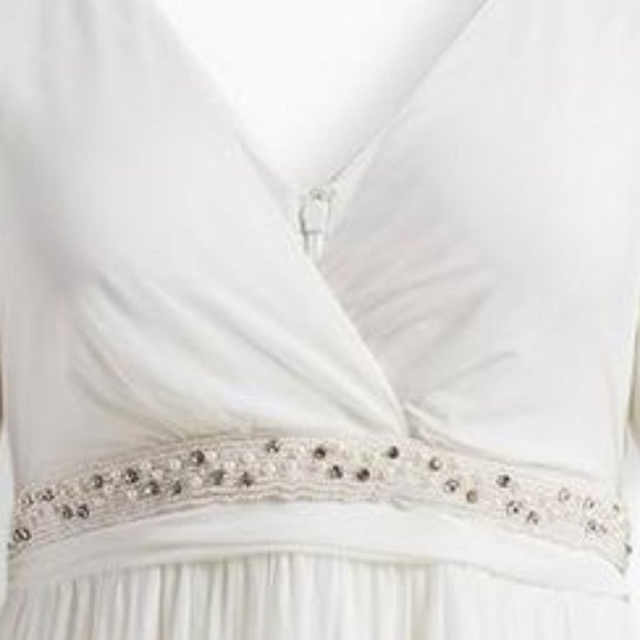 ❤️NWT VINTAGE TORRID EMPIRE WAIST WEDDING DRESS - PEARLS RHINESTONE GOWN SIZE 20 - Picture 4 of 16